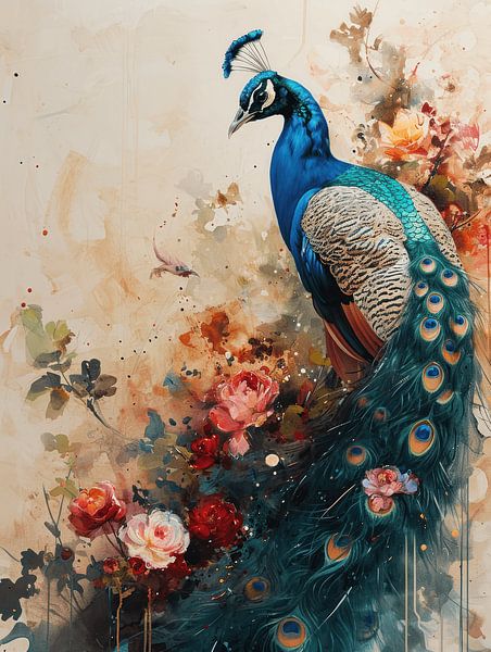Peacock in Bloom by Eva Lee