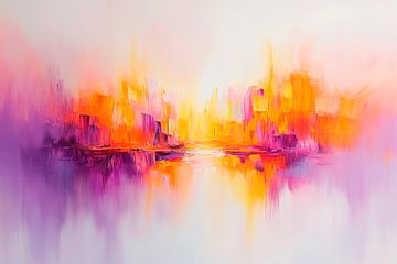 Fantastische stad aan de horizon