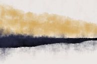 Abstract minimalistisch landschap in geel, zwart en wit van Dina Dankers thumbnail