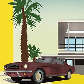 Der klassische Mustang in LA von Art Prints