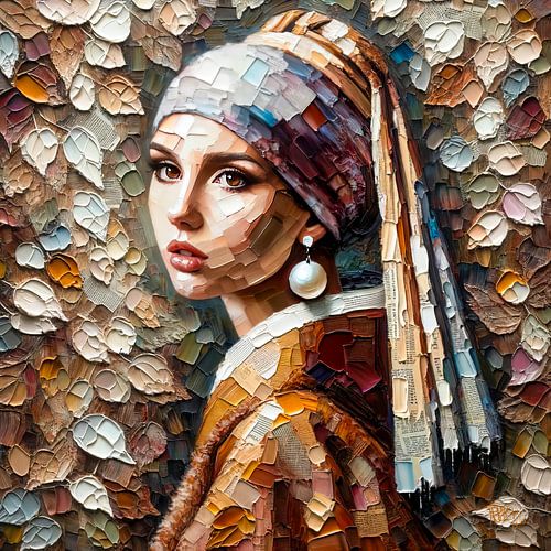 Modernes Mädchen mit dem Perlspachtel Johannes Vermeer