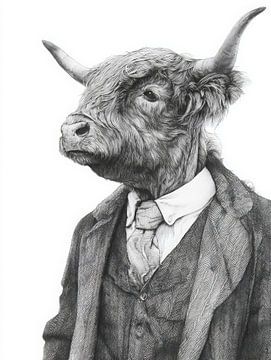 Schwarz-Weiß-Porträt eines schottischen Highlanders in klassischer Tracht mit zeitloser Eleganz