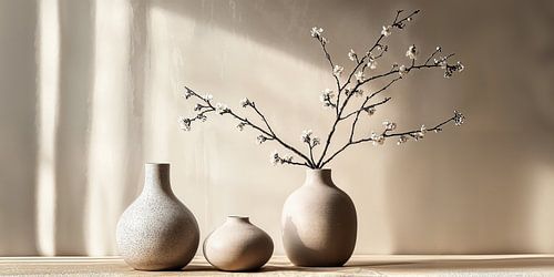 Three Earthenware Vases in Earth Tones ii