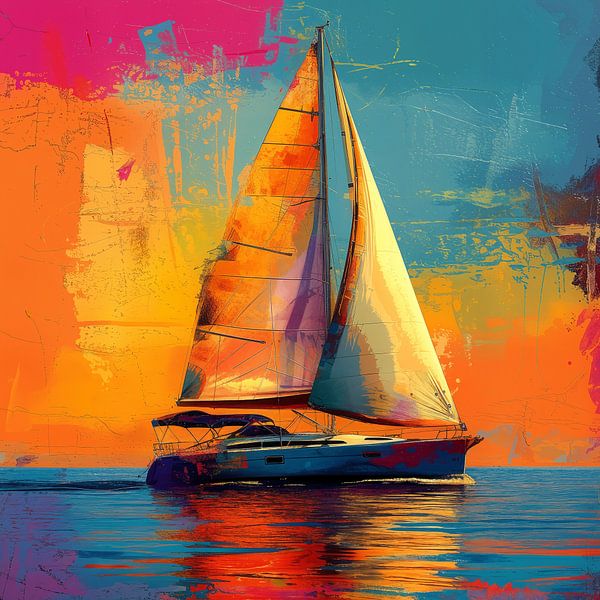Sailboat Moon Maritime Sea Nautical by Niklas Maximilian
