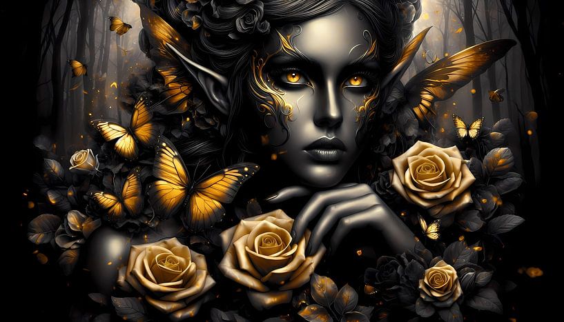 Fee van de gouden rozen van ButterflyPix