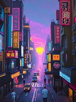 Colorful Cyberpunk Street