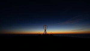 Sonnenuntergang am Nordkap in Norwegen.
