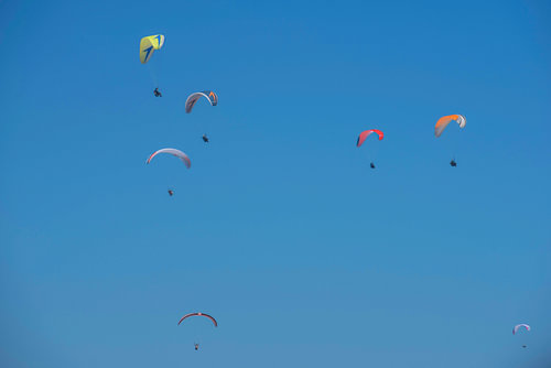 Kitesurfers in Normandy