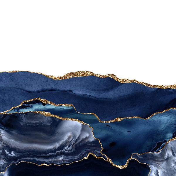 Marineblau &amp; Gold Achatstruktur 21 von Aloke Design