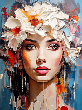 Portrait Frau mit Frühlingsblumen