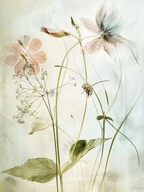 Still life with wild flowers in Japandi style by Japandi Art Studio