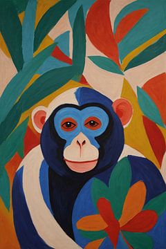 Monkey Henri Matisse style by De Muurdecoratie