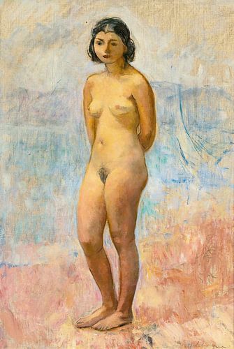 Naked standing young girl