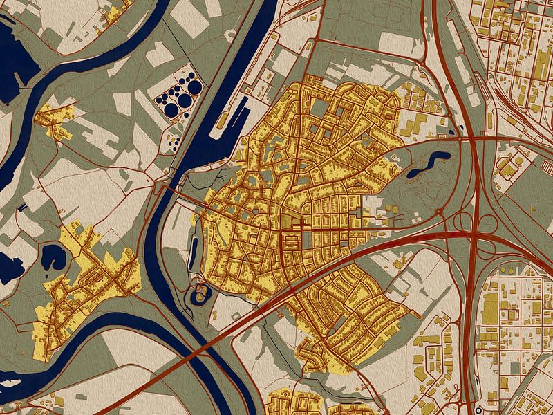 Map of Stein in the style of Gustav Klimt by Maporia