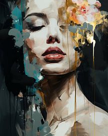 Portrait moderne et abstrait sur Carla Van Iersel