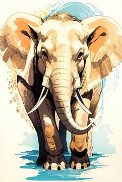 Aquarelle éléphant (série) (a.i. art)