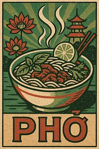 Phở Wall Art – Vintage Vietnamese Food Illustration