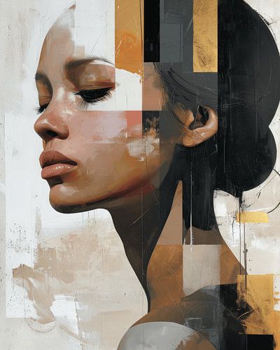 Modern portret met een vleugje goud