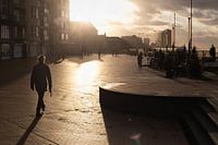 Silhouette on the Ostend seafront, Belgium