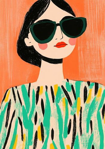 Stylised portrait: Woman with sunglasses and bob