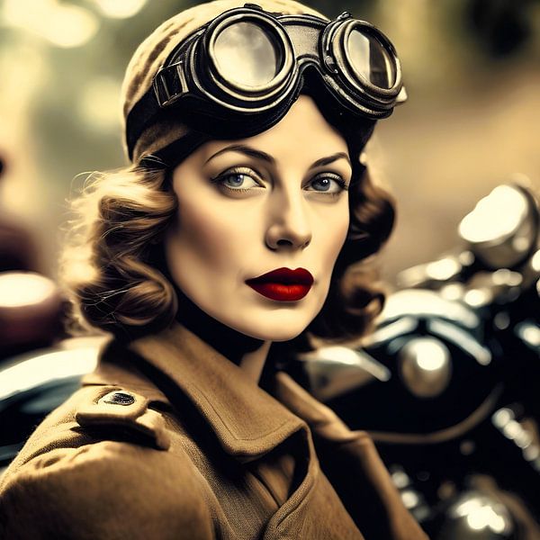 The woman with the motorbike goggles by Gert-Jan Siesling