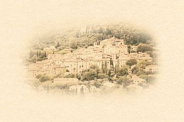 Photo drawing of Seillans. Voted one of the most beautiful villages in France by Robert Vierdag