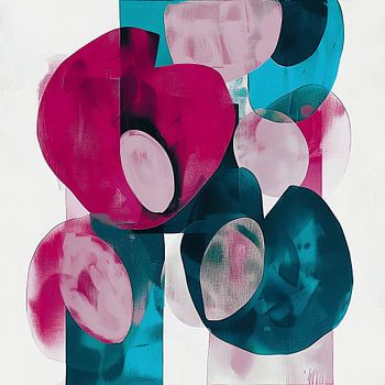 Abstract blauw en magenta