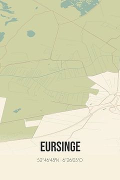 Vintage landkaart van Eursinge (Drenthe) van Rezona