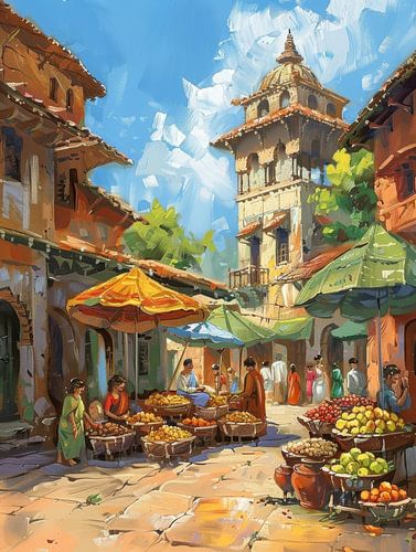 Lively market scenes