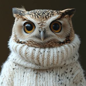 Eule für den Winter gekleidet
