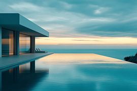 Infinity-Pool-Villa – beruhigendes Meeresfoto von BowiScapes – Kunst und urbane Wandgestaltung