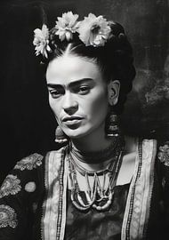 Frida Poster Noir et Blanc sur Niklas Maximilian