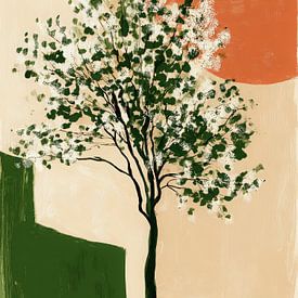 A blossom tree in a warm, minimalist style by But First Framing