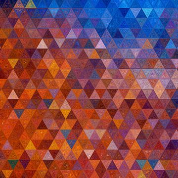 Mosaic triangle brown red blue #mosaic by JBJart Justyna Jaszke