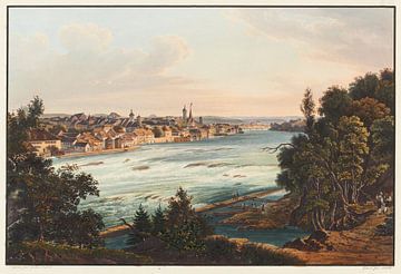 Uitzicht op de stad Schaffhausen vanaf de Steinholzly, Johann Ludwig Bleuler