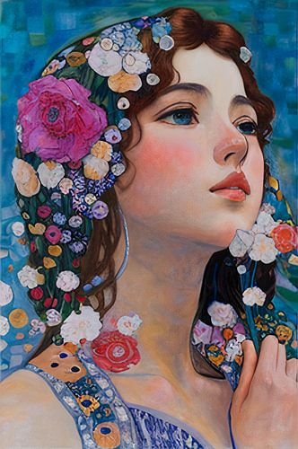 Le portrait floral de la jeune muse