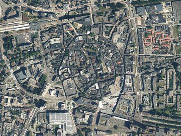 Luchtfoto van Enschede stadscentrum van Stef Verdonk