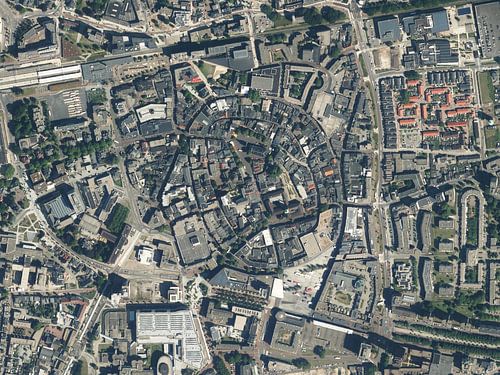 Luchtfoto van Enschede stadscentrum