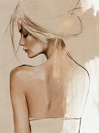 Softly Seen | Minimalistisches Frauenporträt in Beige von Carla Van Iersel