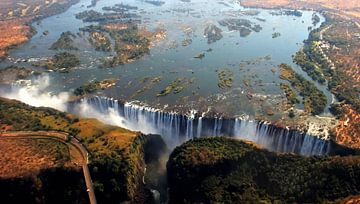 Victoria Watervallen Luchtfoto Zambia van Manuel Schulz