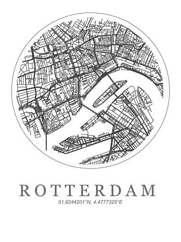 Plattegrond Rotterdam Centrum Zwart