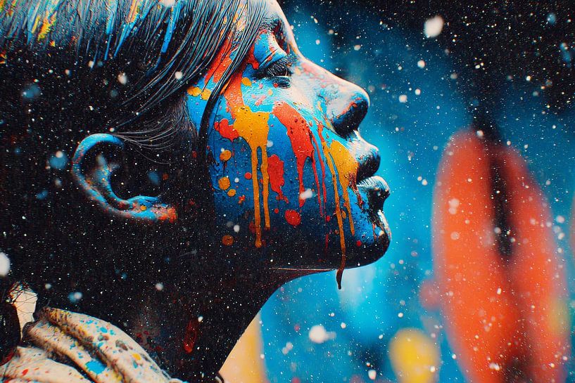 femme avec des fleurs par Egon Zitter