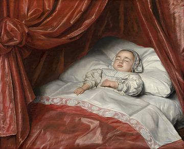 Portret van een overleden meisje, waarschijnlijk Catharina Margaretha van Valkenburg, Johannes Thopa