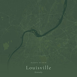 Vintage map of Louisville, United States by Prints of Place
