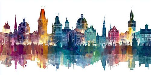 Bern's old town in colourful watercolours