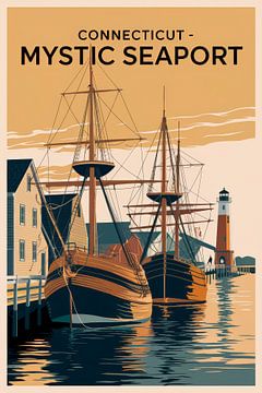 Mystic Seaport, Connecticut van Poster Art Shop