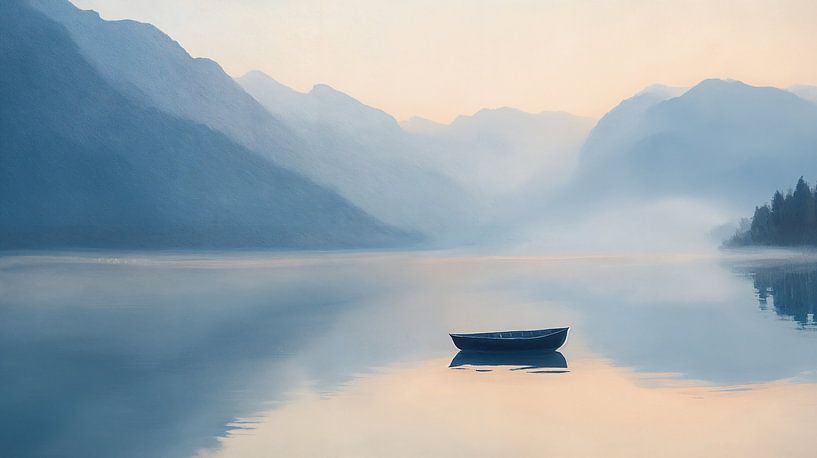 Lonely Boat in Fog by Studio BB