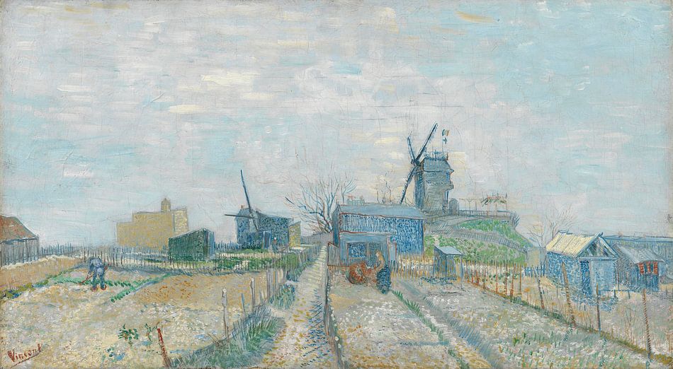 Montmartre Windmühlen und Gemüsegärten, Vincent van Gogh ArtFrame