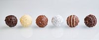six chocolate truffles