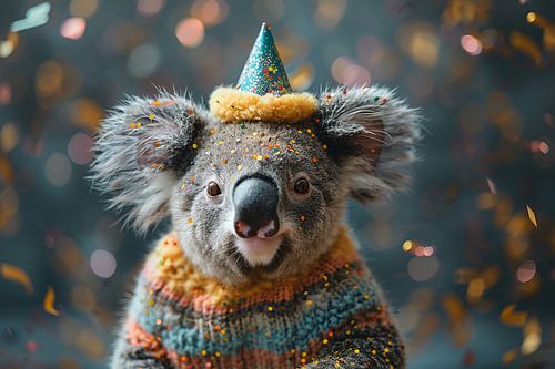 Grappige koala in jaren 60-70 discokostuum